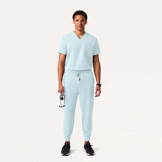 Jaanuu Scrubs Men's Holmes Everyday 1-Pocket Scrub Top Sky Blue | scrub-supply.com