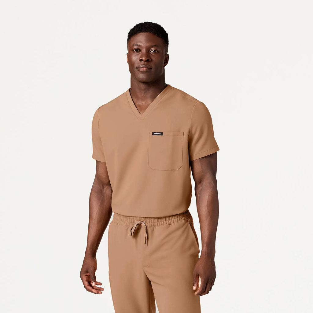 Jaanuu Scrubs Men's Holmes Everyday 1-Pocket Scrub Top Trench | scrub-supply.com