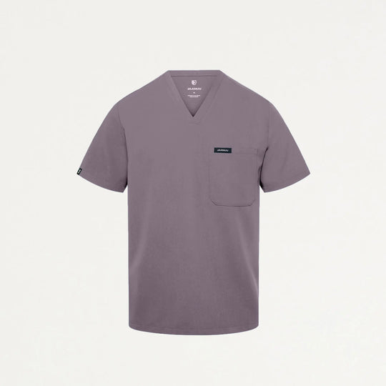 Jaanuu Scrubs Men's Holmes 1-Pocket Scrub Top Titanium | scrub-supply.com