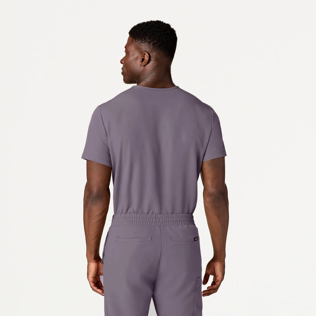 Jaanuu Scrubs Men's Holmes Everyday 1-Pocket Scrub Top Titanium | scrub-supply.com