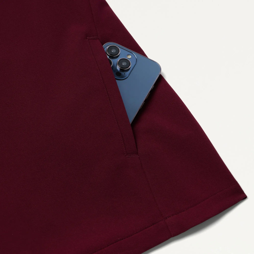 Jaanuu Scrubs Men's Platt 3-Pocket Scrub Top Burgundy | scrub-supply.com