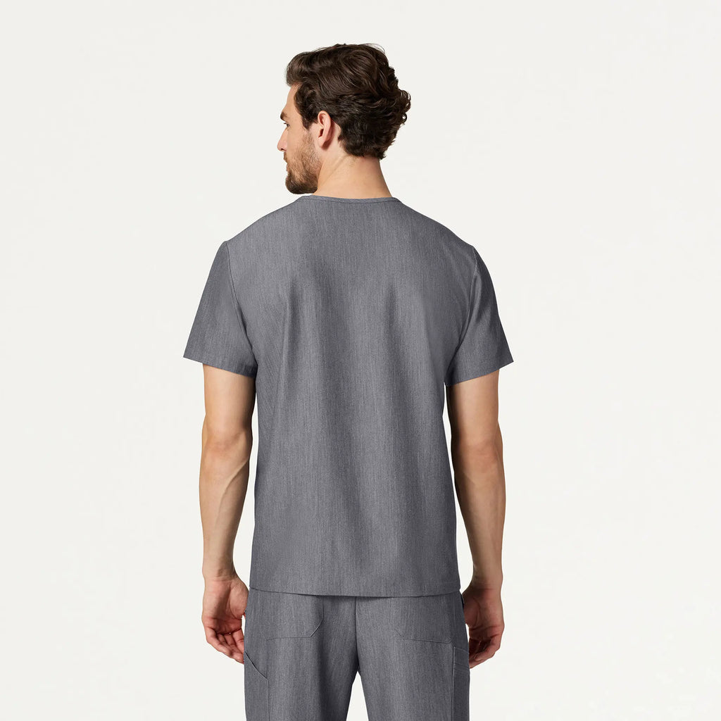 Jaanuu Scrubs Men's Platt 3-Pocket Scrub Top Heather Gray | scrub-supply.com