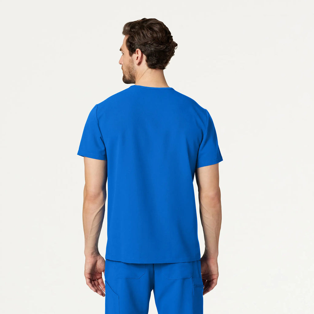 Jaanuu Scrubs Men's Platt 3-Pocket Scrub Top Royal Blue | scrub-supply.com