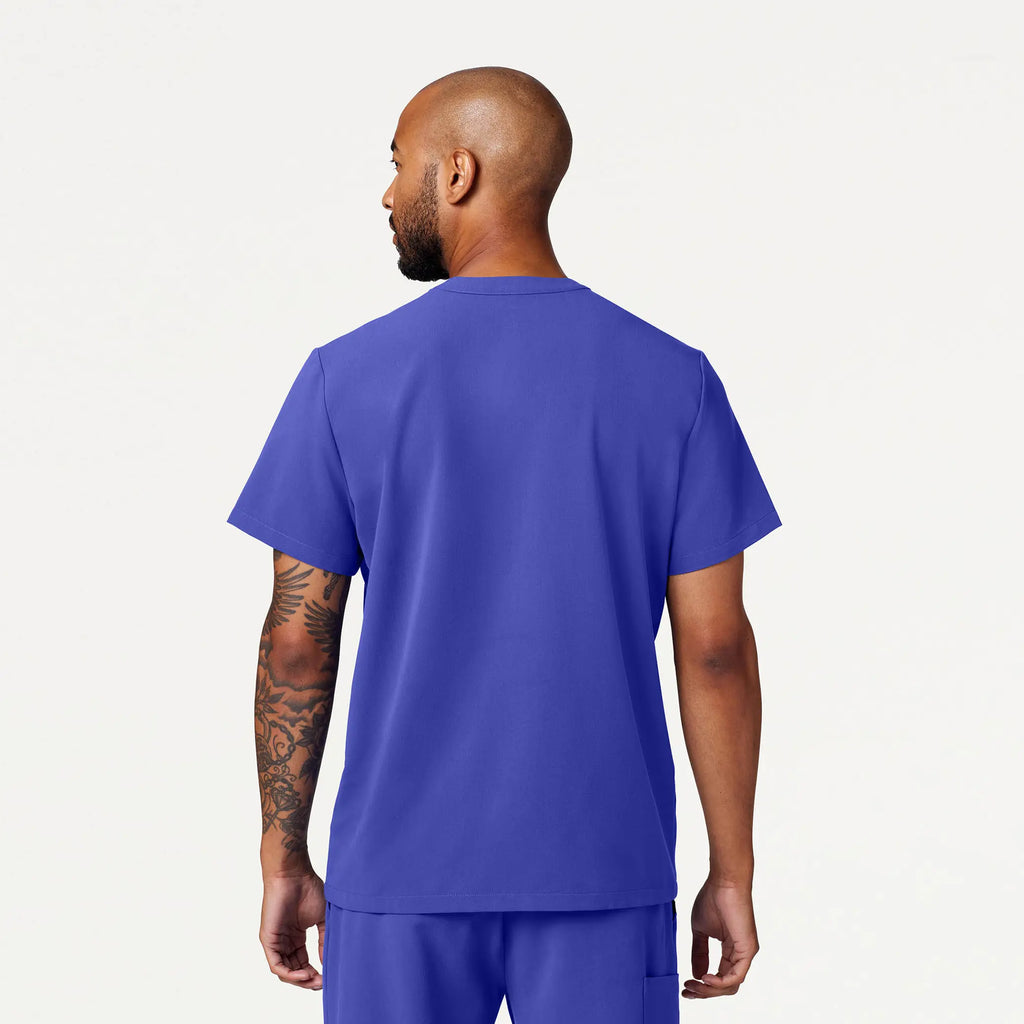 Jaanuu Scrubs Men's Reeve Henley Scrub Top Moon Blue | scrub-supply.com