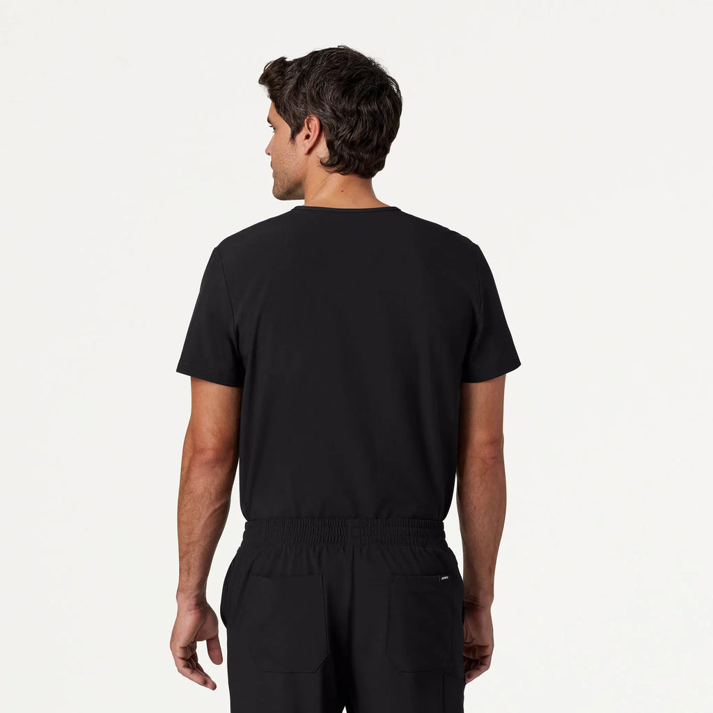 Jaanuu Scrubs Men's Holmes ULTRAlite™ 1-Pocket Scrub Top Black | scrub-supply.com