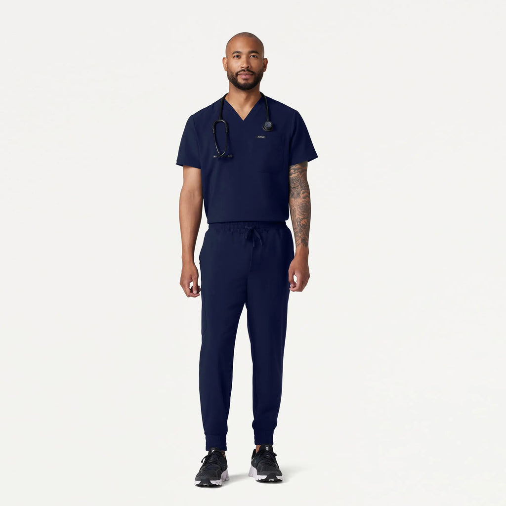 Jaanuu Scrubs Men's Holmes ULTRAlite™ 1-Pocket Scrub Top Midnight Navy | scrub-supply.com