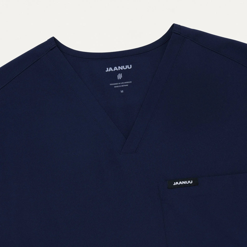 Jaanuu Scrubs Men's Holmes ULTRAlite™ 1-Pocket Scrub Top Midnight Navy | scrub-supply.com