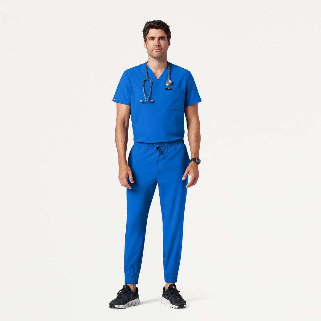 Jaanuu Scrubs Men's Holmes ULTRAlite™ 1-Pocket Scrub Top Royal Blue | scrub-supply.com