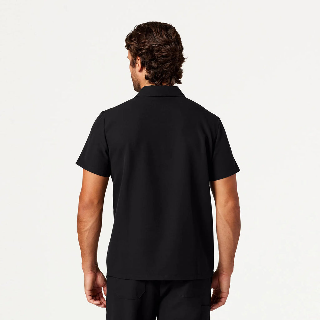 Jaanuu Scrubs Men's Axis Polo Scrub Top Black | scrub-supply.com