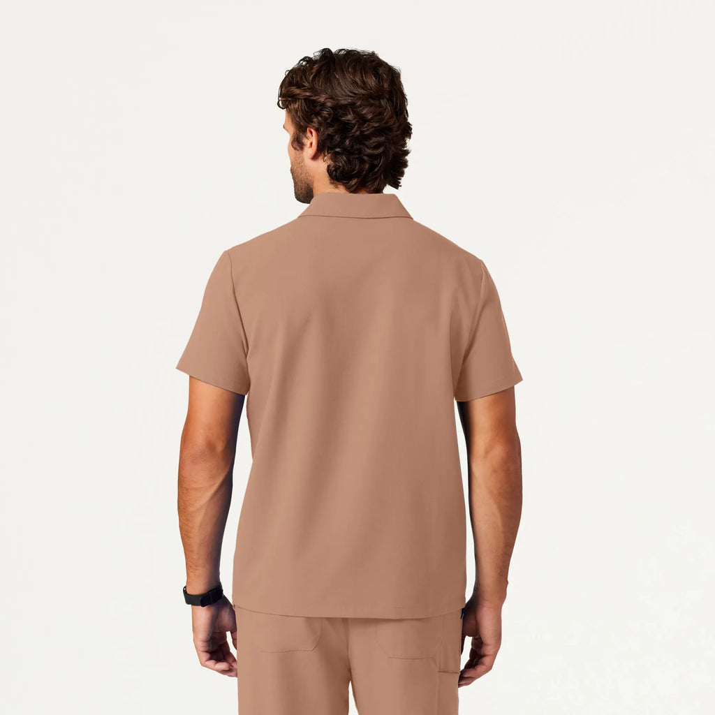 Jaanuu Scrubs Men's Axis Polo Scrub Top Clay | scrub-supply.com