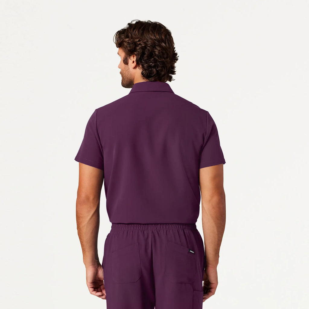 Jaanuu Scrubs Men's Axis Polo Scrub Top Dark Amethyst | scrub-supply.com