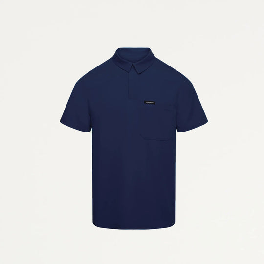 Jaanuu Scrubs Men's Axis Polo Scrub Top Midnight Navy | scrub-supply.com