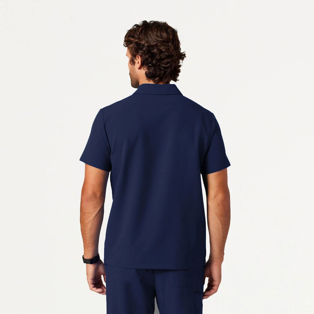 Jaanuu Scrubs Men's Axis Polo Scrub Top Midnight Navy | scrub-supply.com