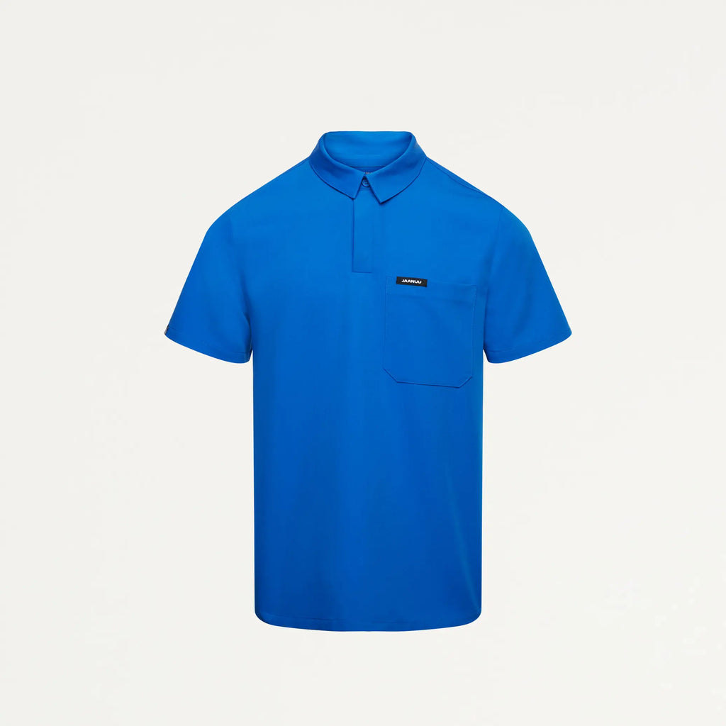 Jaanuu Scrubs Men's Axis Polo Scrub Top Royal Blue | scrub-supply.com