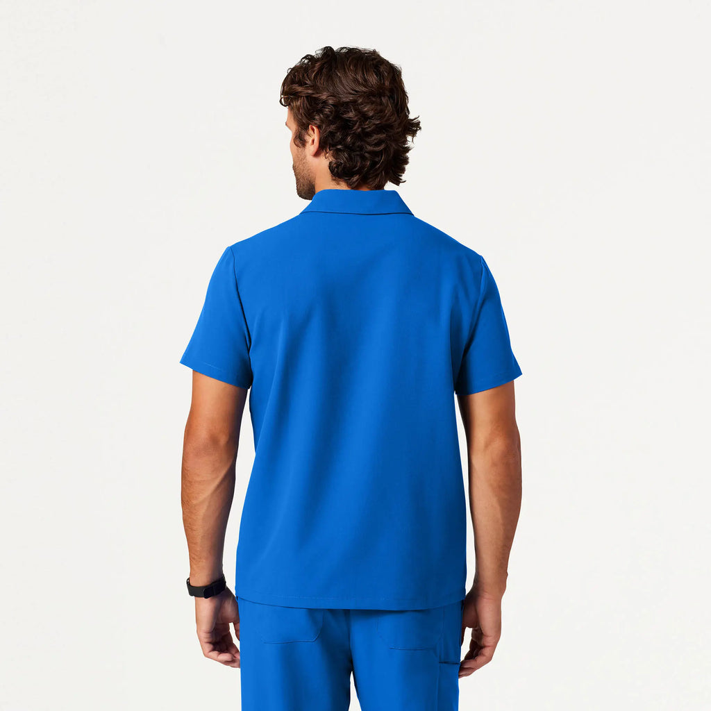 Jaanuu Scrubs Men's Axis Polo Scrub Top Royal Blue | scrub-supply.com