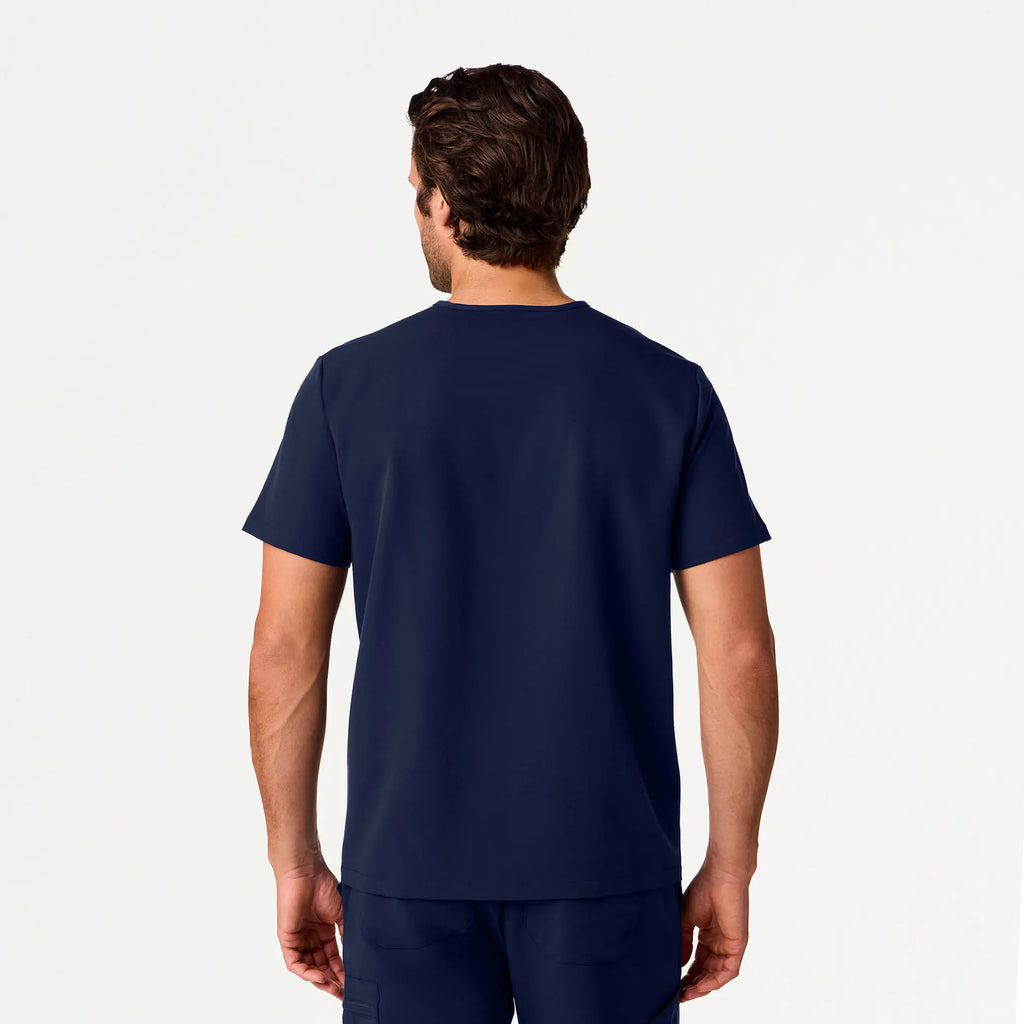 Jaanuu Scrubs Men's Bron 3-Pocket Scrub Top Midnight Navy | scrub-supply.com