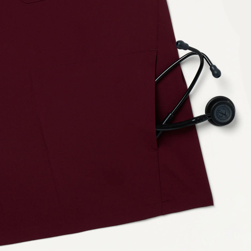 Jaanuu Scrubs Bron ULTRAlite™ 3-Pocket Scrub Top Burgundy | scrub-supply.com