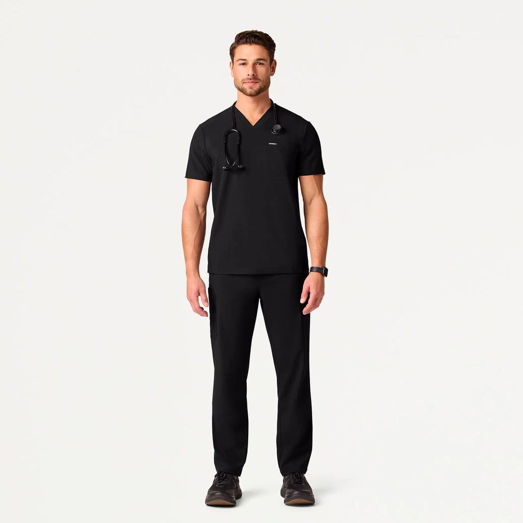 Jaanuu Scrubs Bron ULTRAlite™ 3-Pocket Scrub Top Black | scrub-supply.com