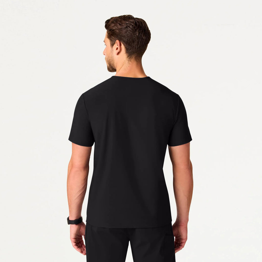 Jaanuu Scrubs Men's Bron ULTRAlite™ 3-Pocket Scrub Top Black | scrub-supply.com