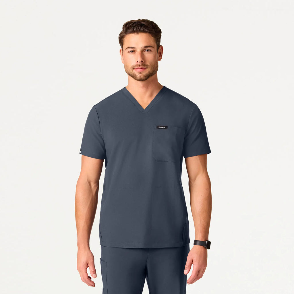 Jaanuu Scrubs Bron ULTRAlite™ 3-Pocket Scrub Top Carbon Gray | scrub-supply.com