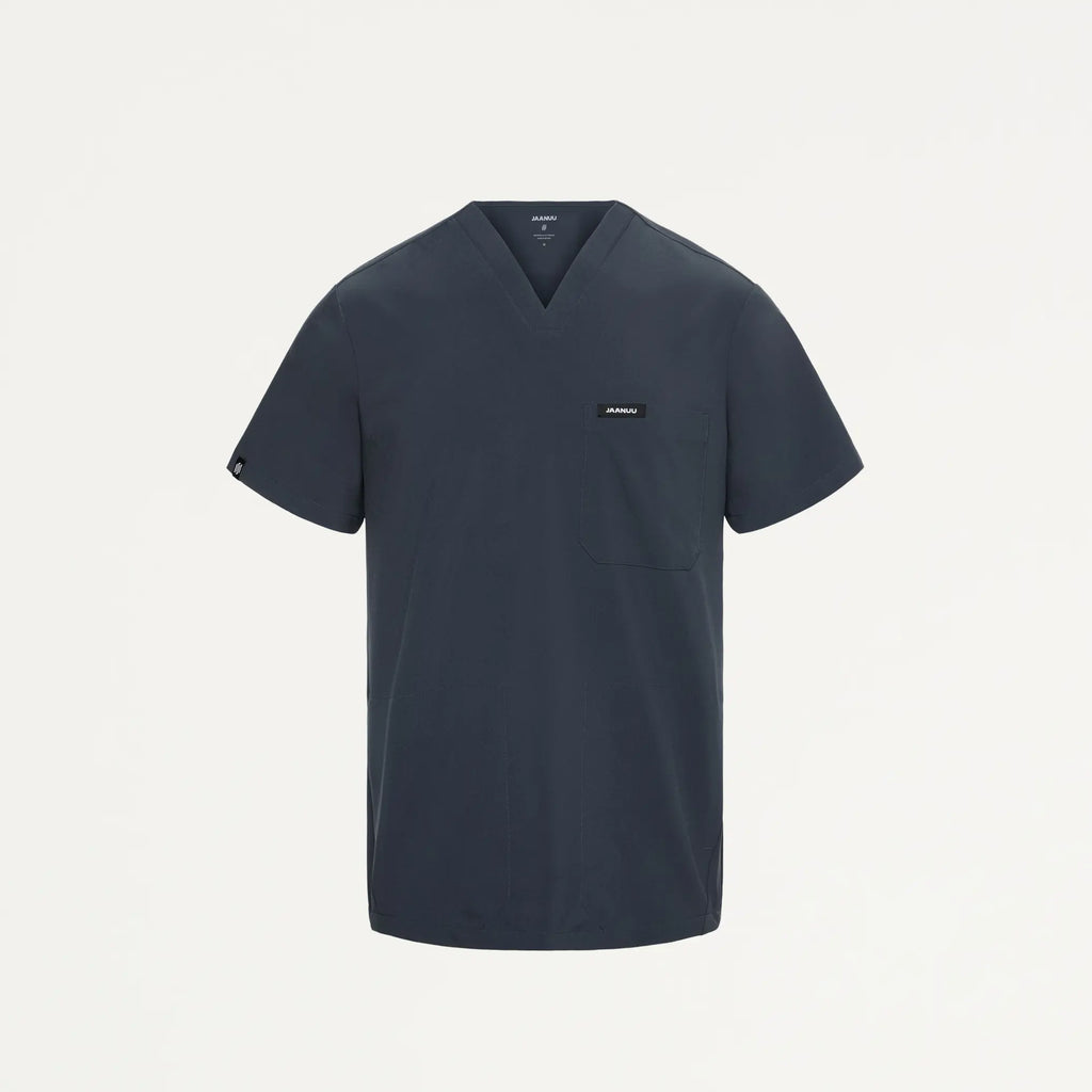 Jaanuu Scrubs Bron ULTRAlite™ 3-Pocket Scrub Top Carbon Gray | scrub-supply.com