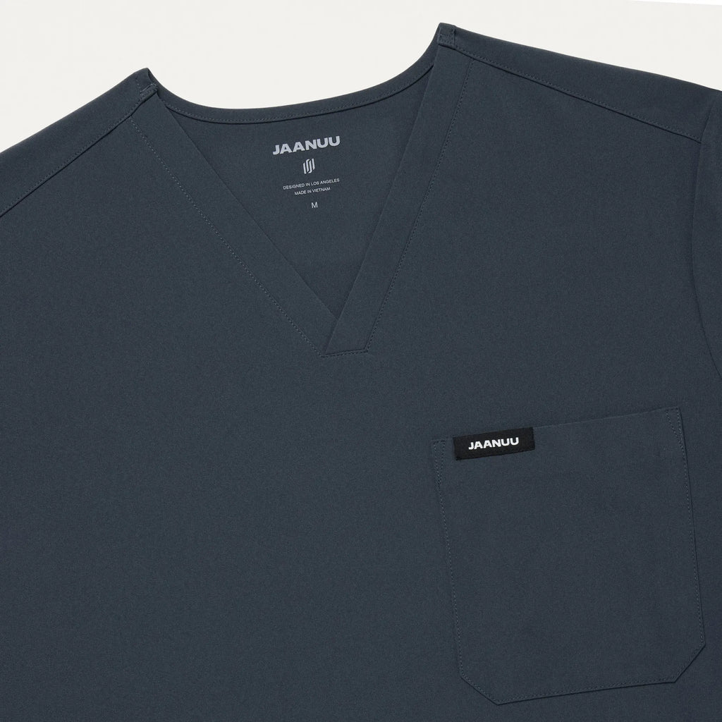 Jaanuu Scrubs Bron ULTRAlite™ 3-Pocket Scrub Top Carbon Gray | scrub-supply.com