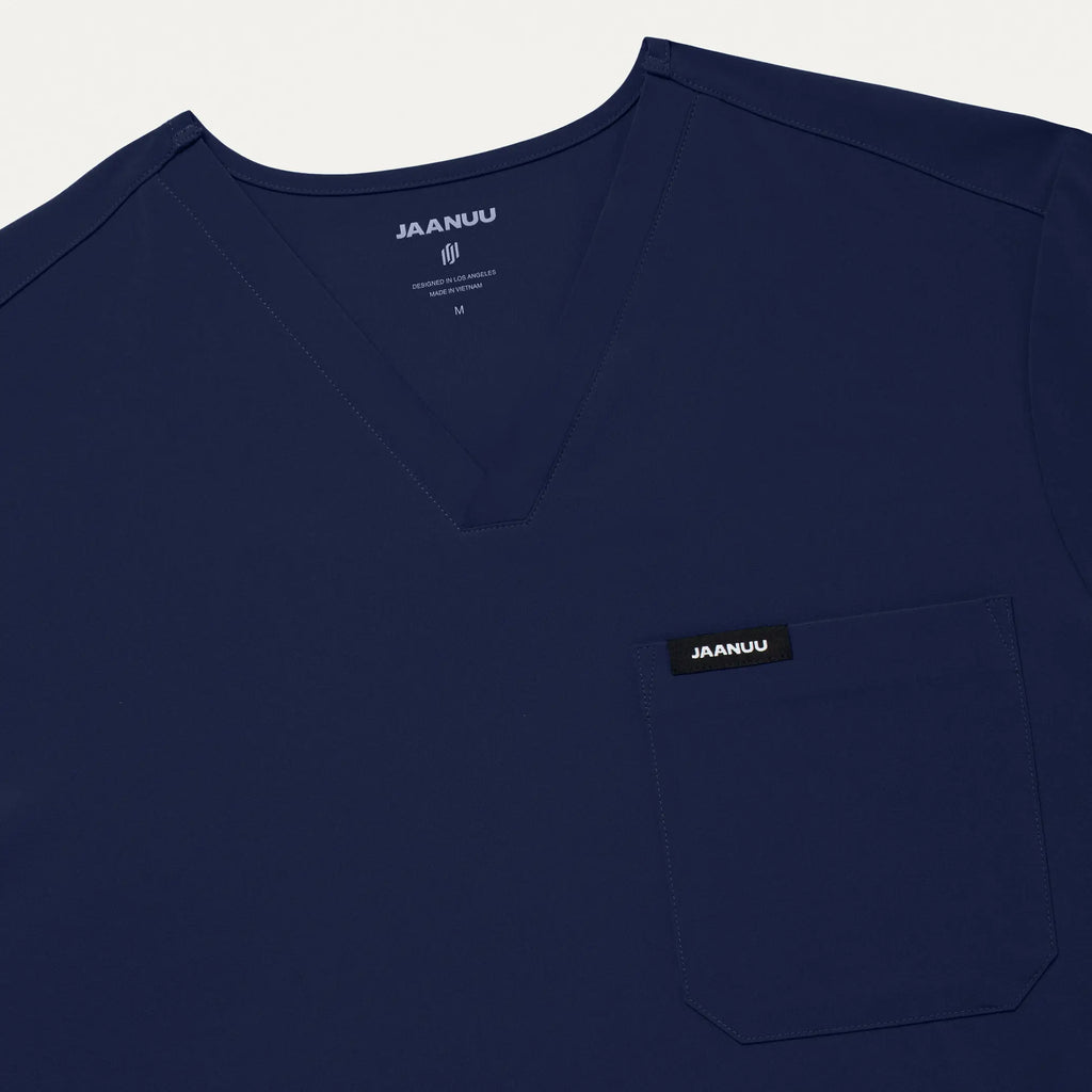 Jaanuu Scrubs Bron ULTRAlite™ 3-Pocket Scrub Top Midnight Navy | scrub-supply.com