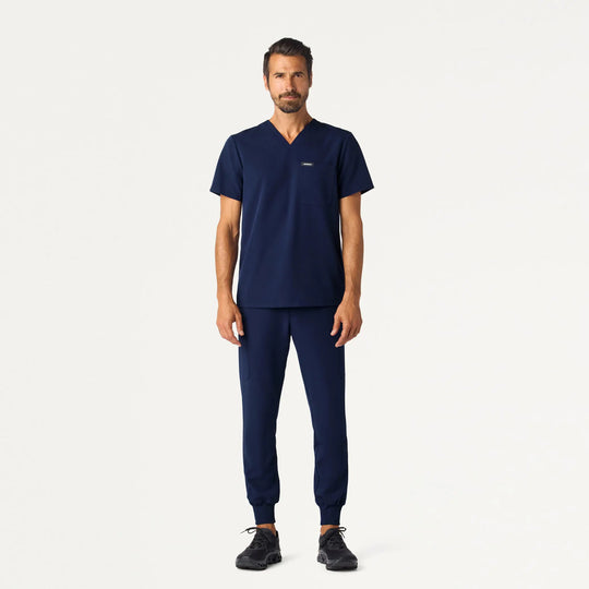 Jaanuu Scrubs Men's Holmes Slim Everyday 1-Pocket Scrub Top Midnight Navy | scrub-supply.com