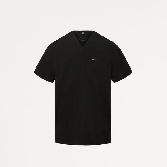 Jaanuu Scrubs Men's Holmes ULTRAlite™ 1-Pocket Scrub Top Black | scrub-supply.com