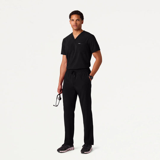 Jaanuu Scrubs Men's Holmes ULTRAlite™ 1-Pocket Scrub Top Black | scrub-supply.com