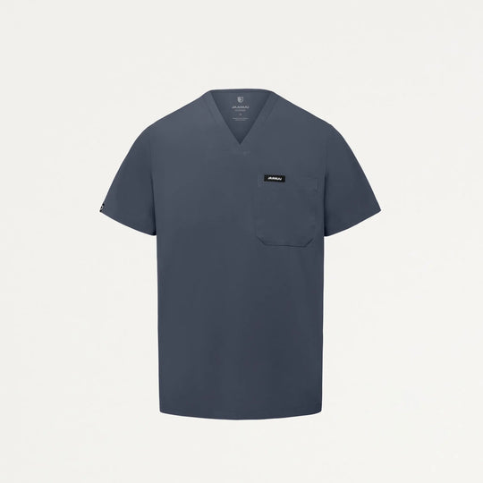Jaanuu Scrubs Men's Holmes ULTRAlite™ 1-Pocket Scrub Top Carbon Gray | scrub-supply.com