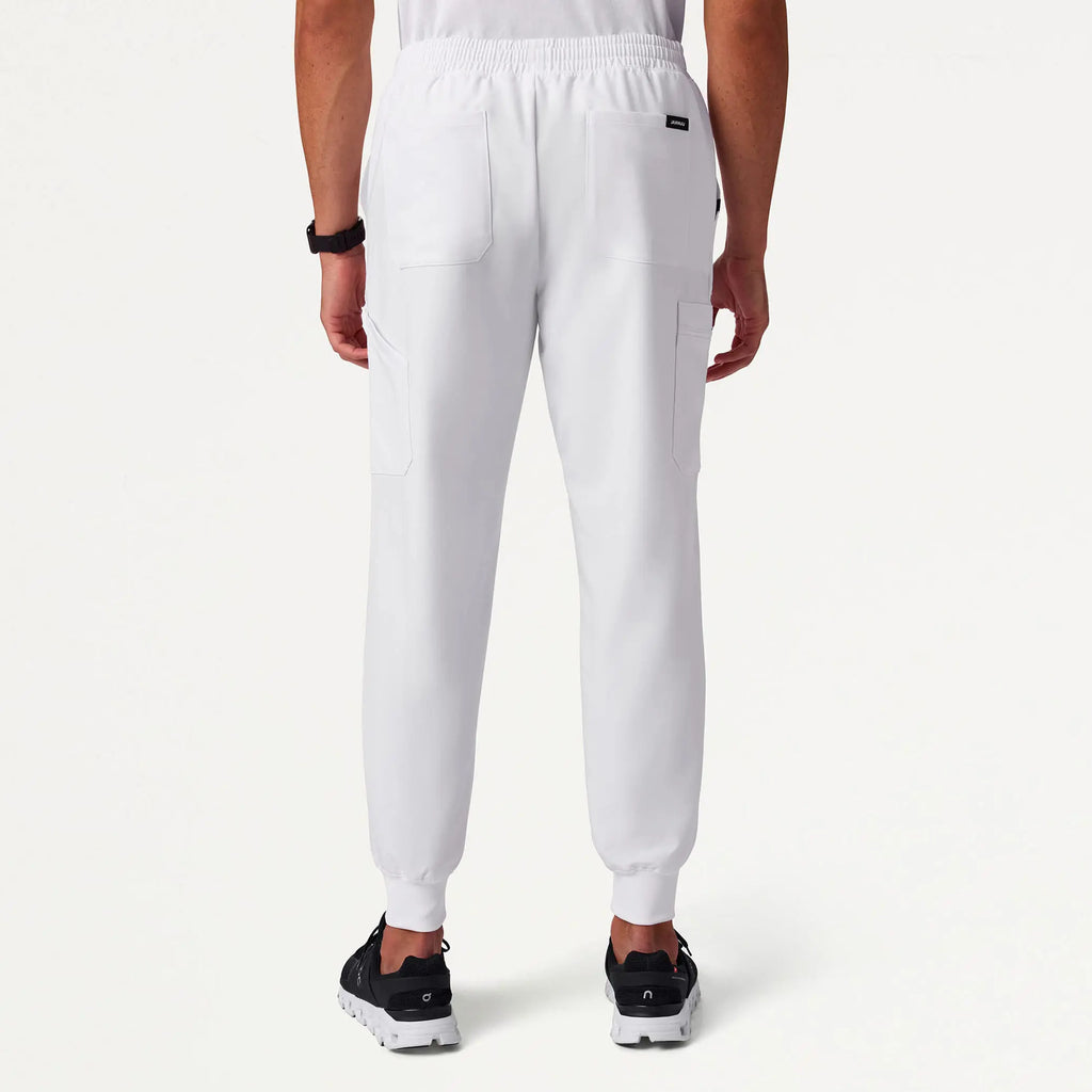 Jaanuu Scrubs Men's Osmo 8-Pocket Cargo Scrub Jogger White | scrub-supply.com