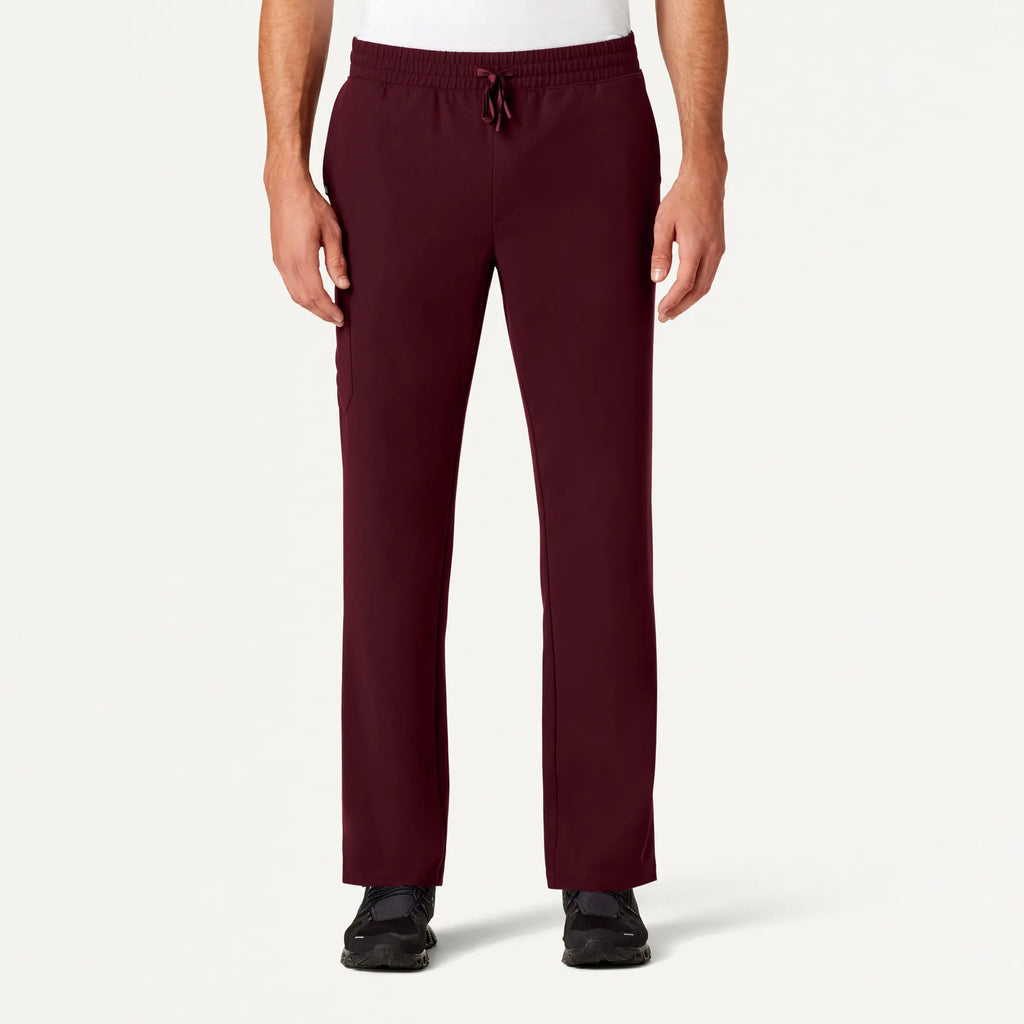 Jaanuu Scrubs Men's Rhodes Everyday Straight-Leg Scrub Pant Burgundy | scrub-supply.com