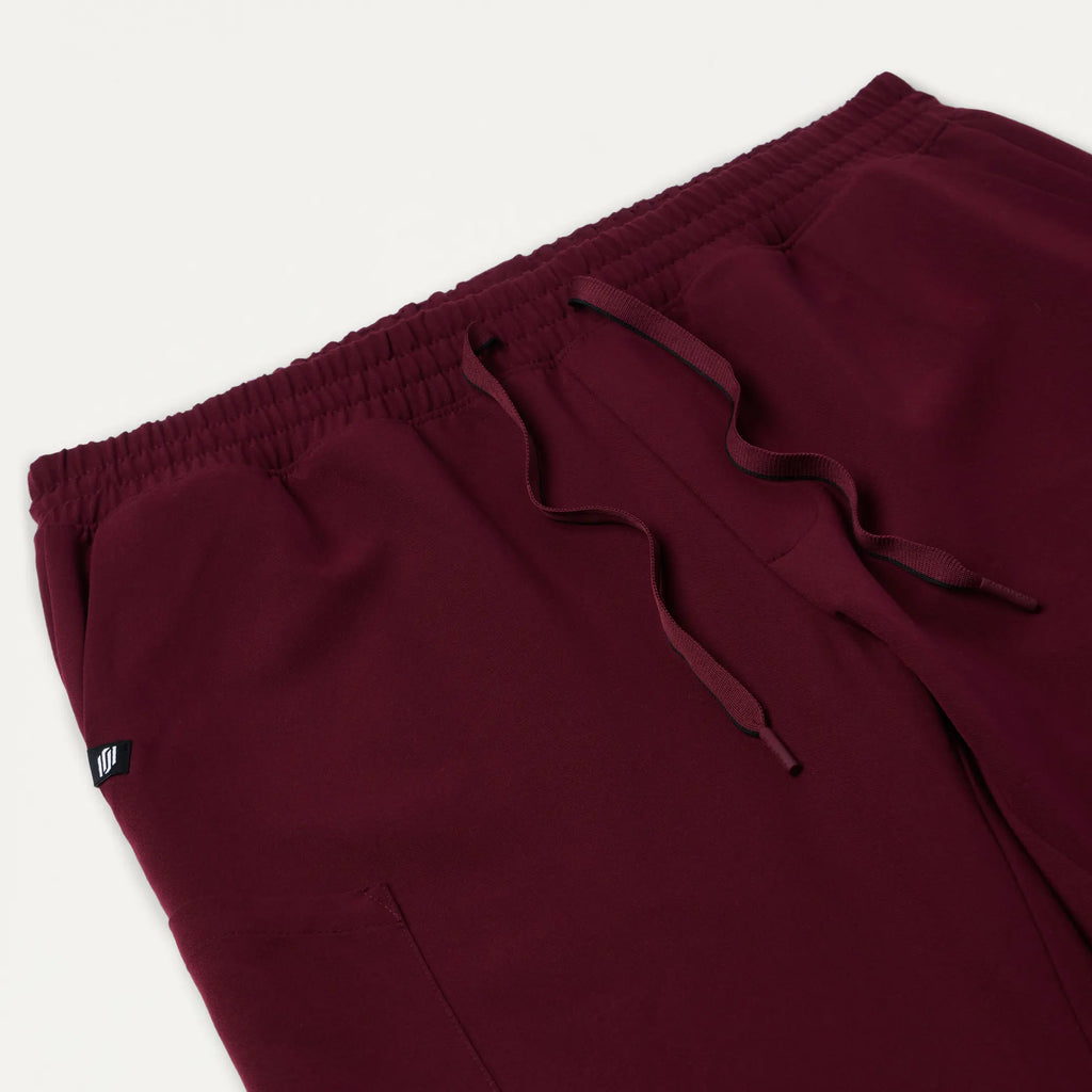 Jaanuu Scrubs Men's Rhodes Everyday Straight-Leg Scrub Pant Burgundy | scrub-supply.com