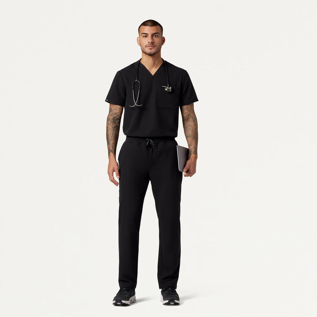 Jaanuu Scrubs Men's Rhodes Everyday Straight-Leg Scrub Pant Black | scrub-supply.com