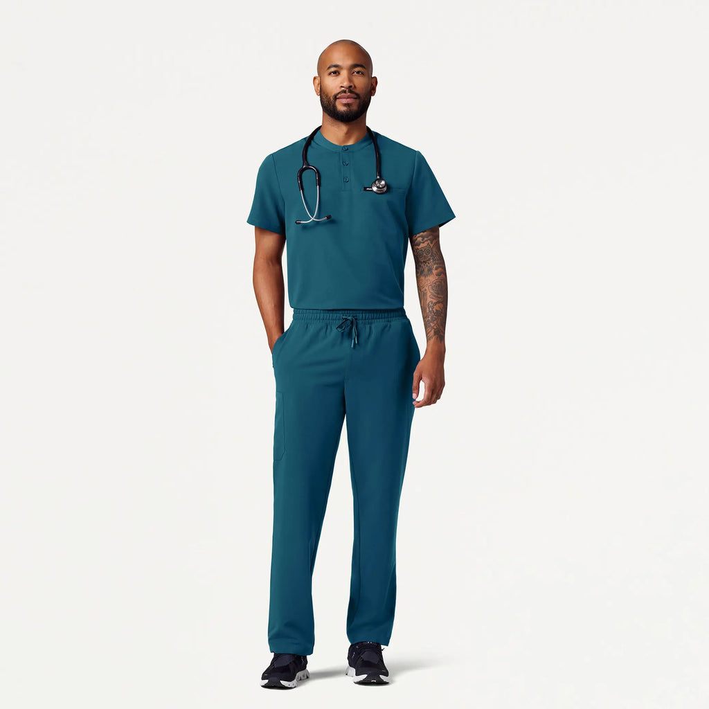 Jaanuu Scrubs Men's Rhodes Everyday Straight-Leg Scrub Pant Caribbean Blue | scrub-supply.com