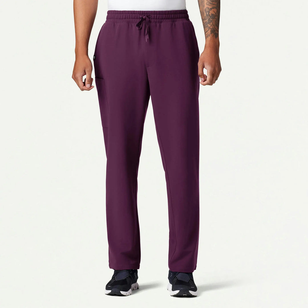 Jaanuu Scrubs Men's Rhodes Everyday Straight-Leg Scrub Pant Deep Eggplant | scrub-supply.com