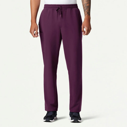 Jaanuu Scrubs Men's Rhodes Everyday Straight-Leg Scrub Pant Deep Eggplant | scrub-supply.com