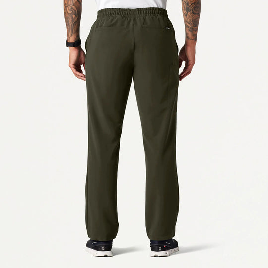 Jaanuu Scrubs Men's Rhodes Everyday Straight-Leg Scrub Pant Deep Olive | scrub-supply.com
