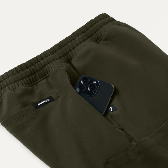 Jaanuu Scrubs Men's Rhodes Everyday Straight-Leg Scrub Pant Deep Olive | scrub-supply.com