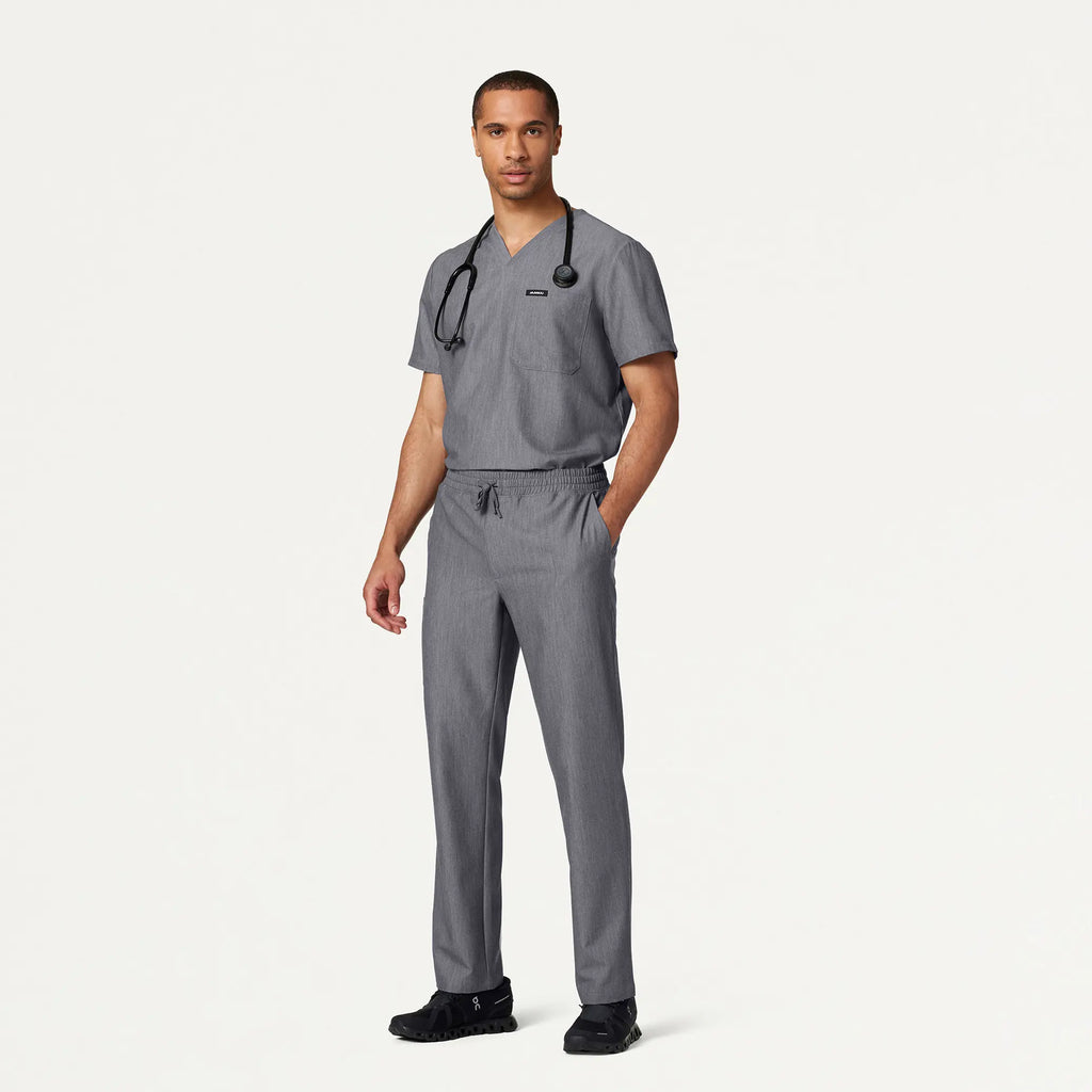 Jaanuu Scrubs Men's Rhodes Everyday Straight-Leg Scrub Pant Heather Gray | scrub-supply.com