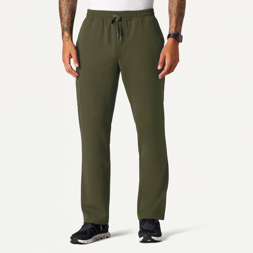 Jaanuu Scrubs Men's Rhodes Everyday Straight-Leg Scrub Pant Olive | scrub-supply.com