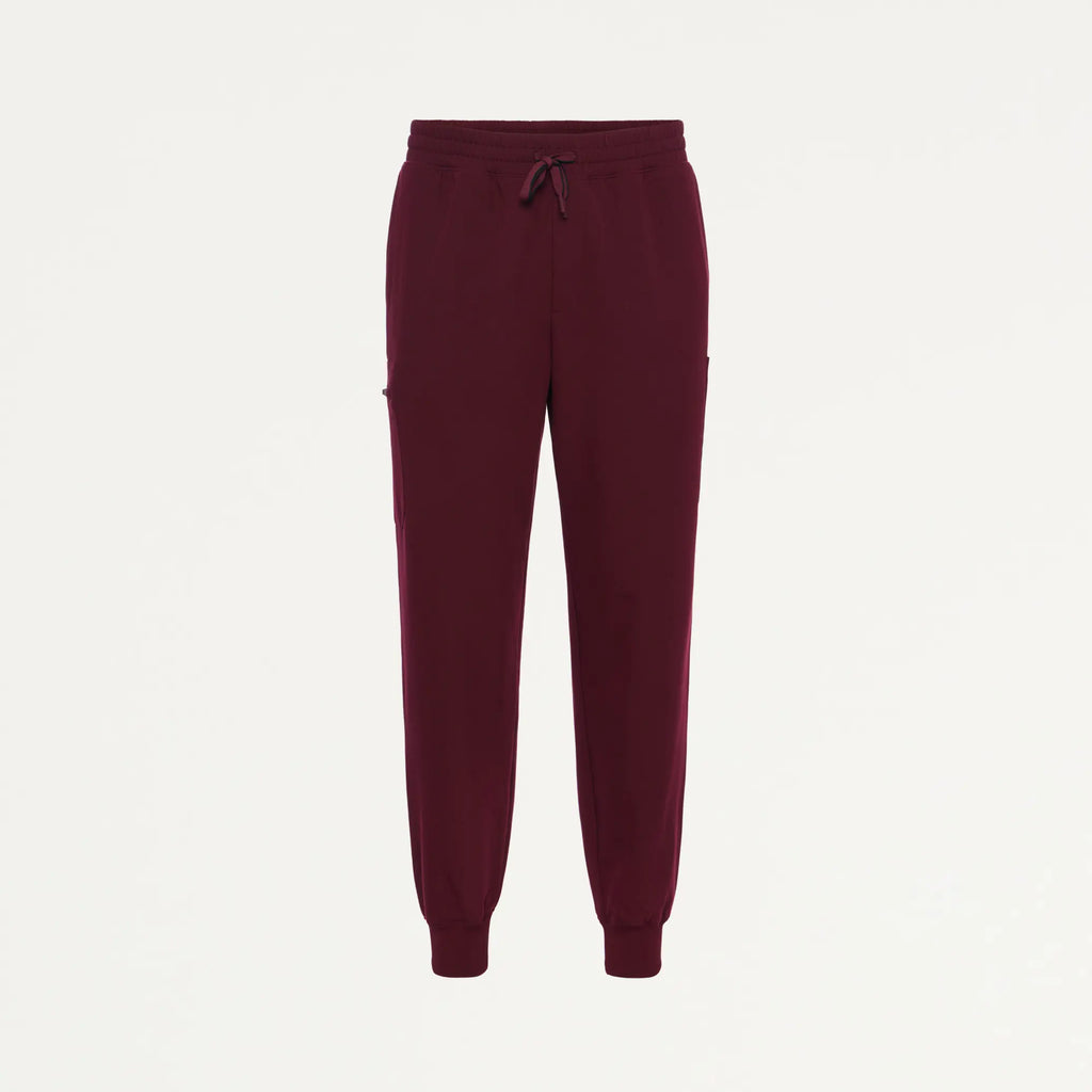 Jaanuu Scrubs Men's Osmo 8-Pocket Scrub Jogger Burgundy | scrub-supply.com