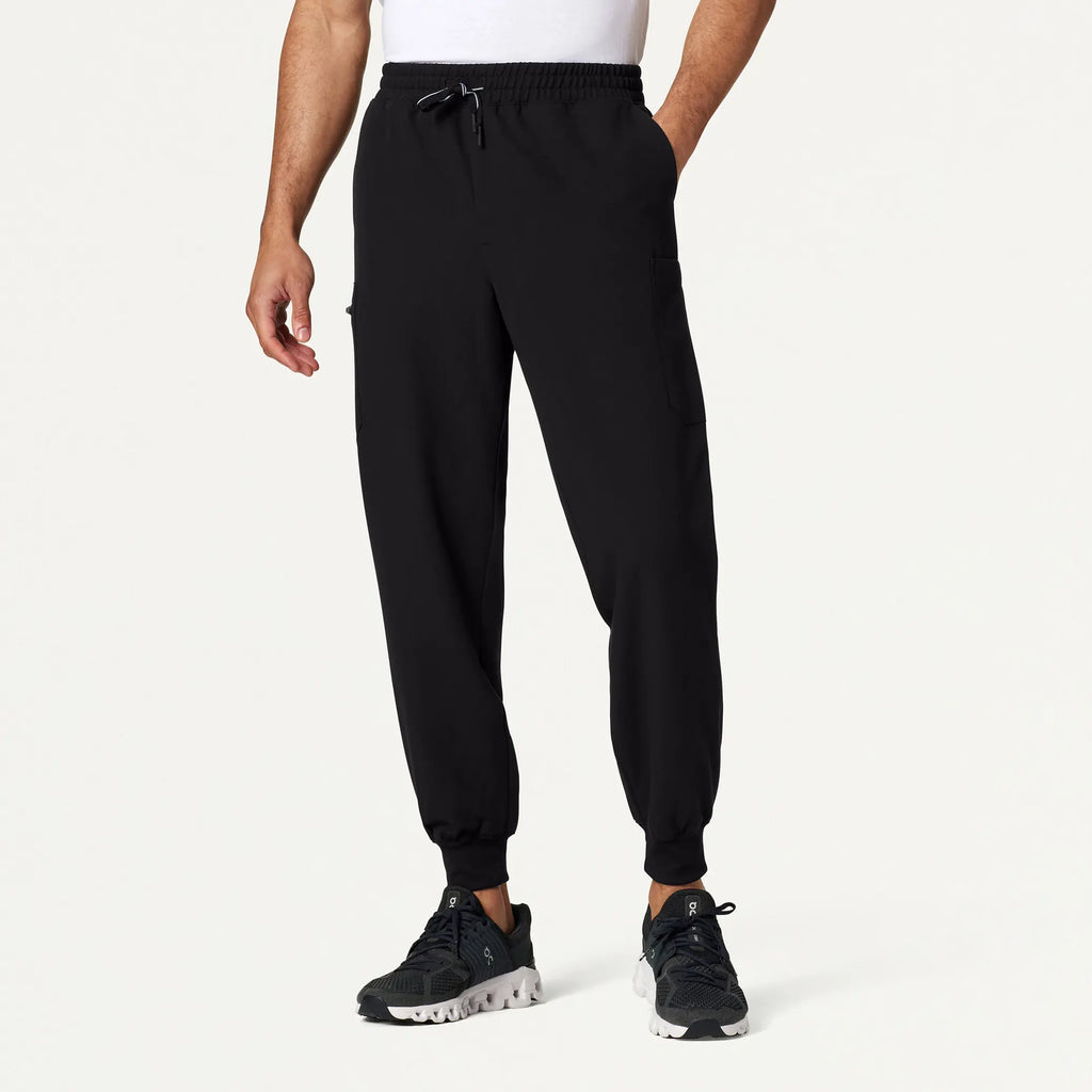 Jaanuu Scrubs Men's Osmo 8-Pocket Scrub Jogger Black | scrub-supply.com