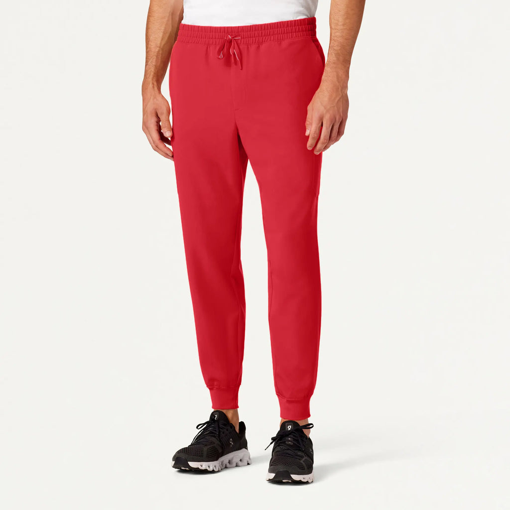 Jaanuu Scrubs Men's Osmo 8-Pocket Scrub Jogger Brilliant Red | scrub-supply.com