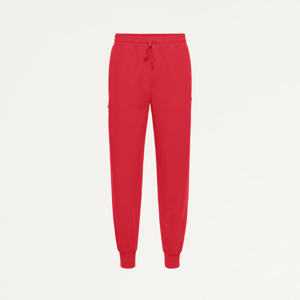 Jaanuu Scrubs Men's Osmo 8-Pocket Scrub Jogger Brilliant Red | scrub-supply.com