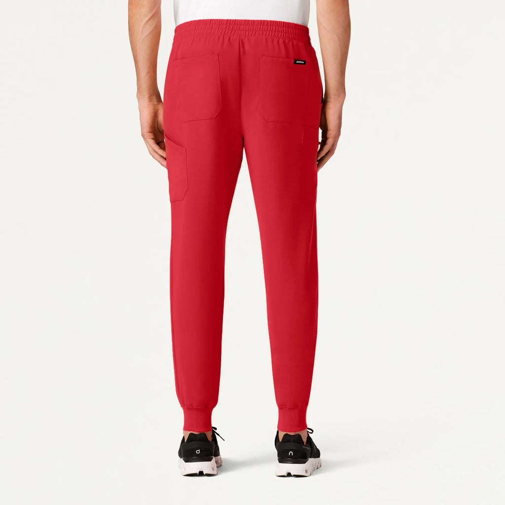 Jaanuu Scrubs Men's Osmo 8-Pocket Scrub Jogger Brilliant Red | scrub-supply.com