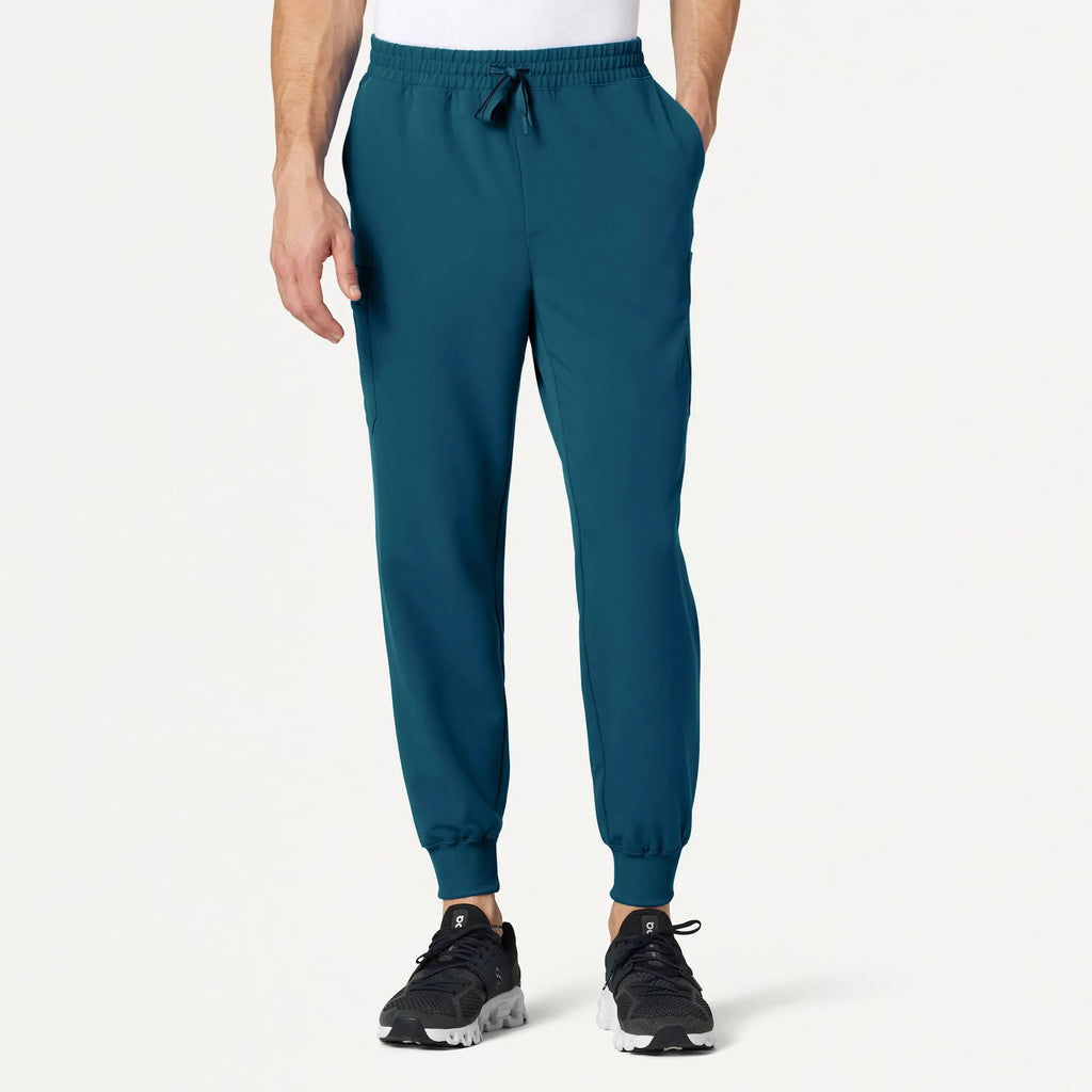 Jaanuu Scrubs Men's Osmo 8-Pocket Scrub Jogger Caribbean Blue | scrub-supply.com