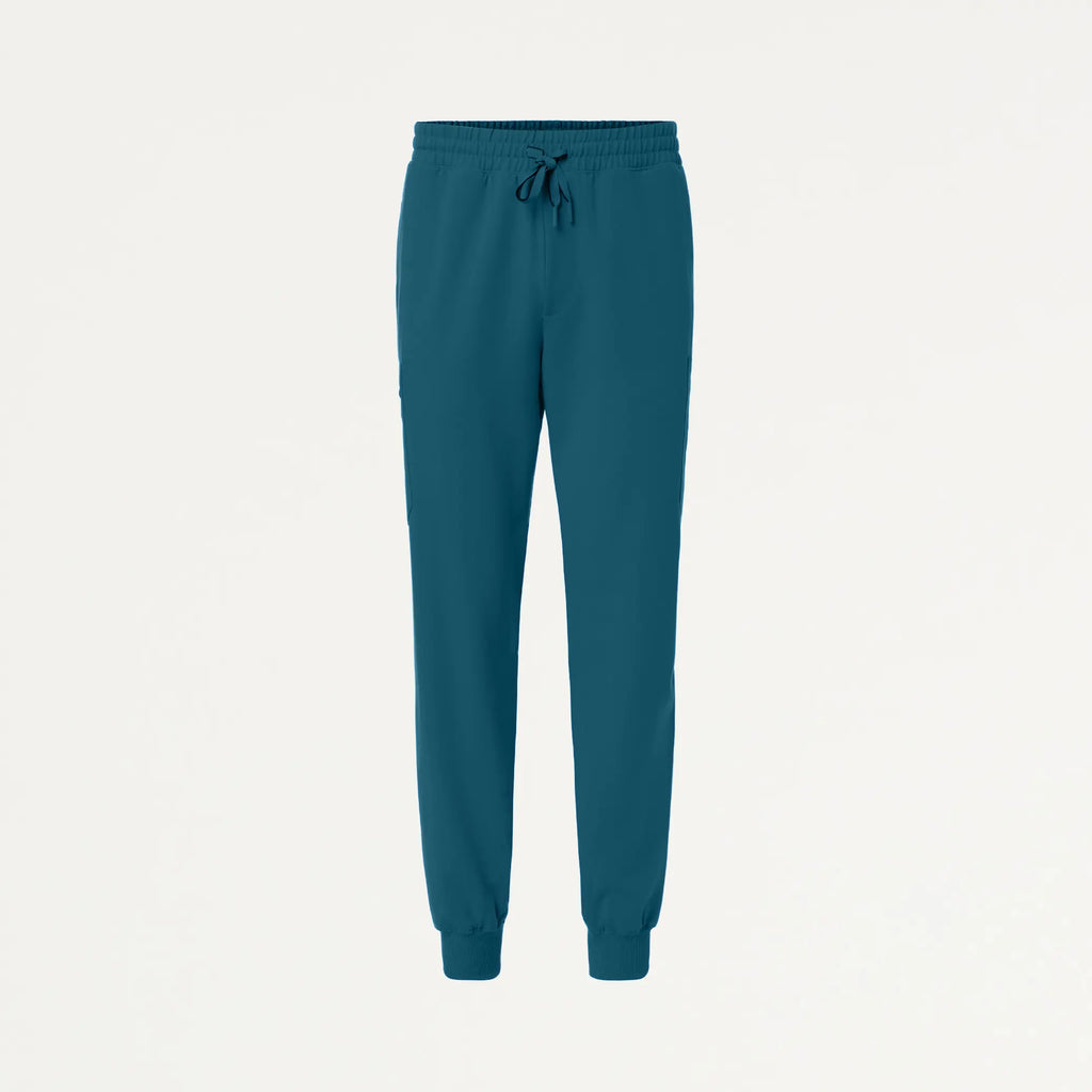 Jaanuu Scrubs Men's Osmo 8-Pocket Scrub Jogger Caribbean Blue | scrub-supply.com