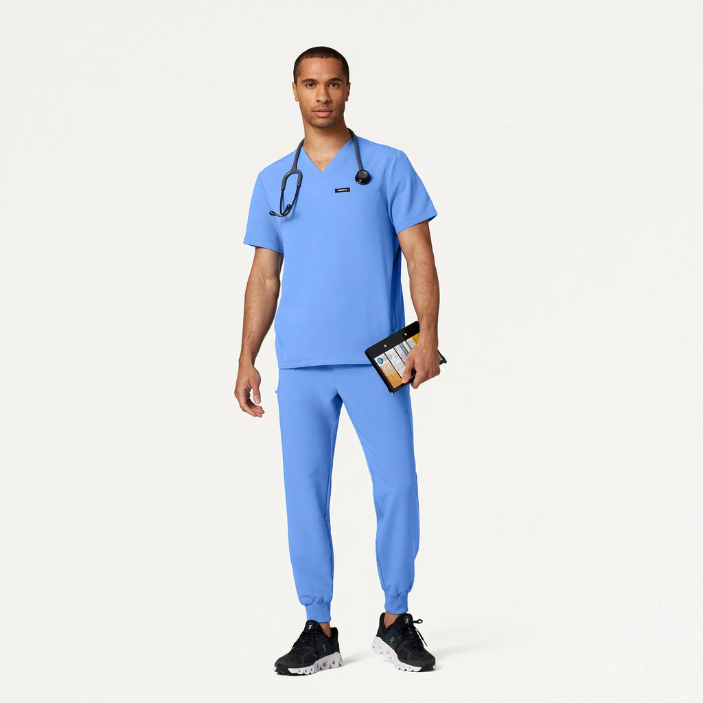 Jaanuu Scrubs Men's Osmo 8-Pocket Scrub Jogger Ceil Blue | scrub-supply.com